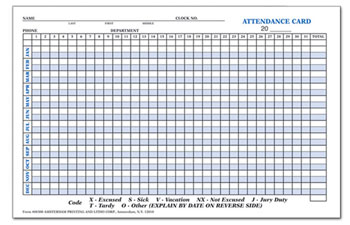 Attendance Cards