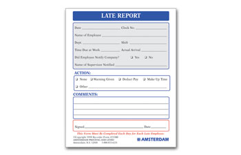 Late Report Pads