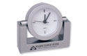 matte silver analog clock