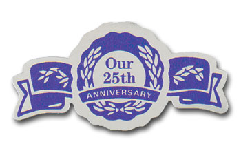 25Yr Anniversary Label 1 3/8 X2 5/8