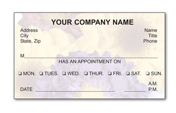 Floral Appointment Cards