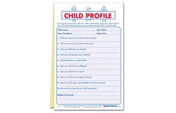 Child Profile Form 2 Part 8.5 X 11