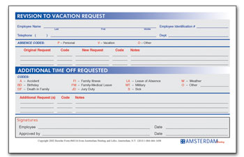 Revision To Vacation Request