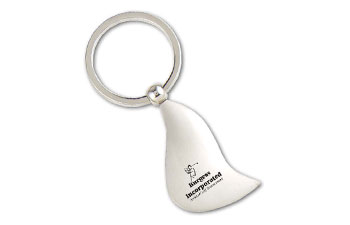Brushed Silver Wave Keytag
