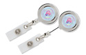 caring hearts chrome badge reel
