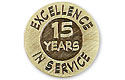 pin, brnz 15yr excel./service