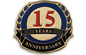 15  years anniversary lapel pin