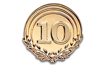 Ten Years Of Service - Goldtone