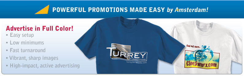 Full-color apparel from Amsterdam Printing