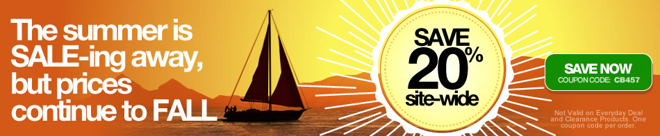 The summer is sailing away, but prices continue to fall - Save 20% sitewide! Use coupon code CB457