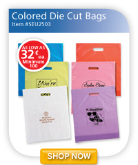 Colored Die Cut Bags - 32&cent;