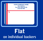 Flat mailing labels have individual backer sheets.