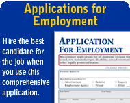 Applications for Employment help you hire the best candidates for the job every time.  