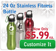 24 Oz Stainless Promotional Fitness Bottle: Only $4.99!