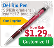 Del Rio Pen: Only $1.29 each! Stylish gradient enamel 2 tone color pen!