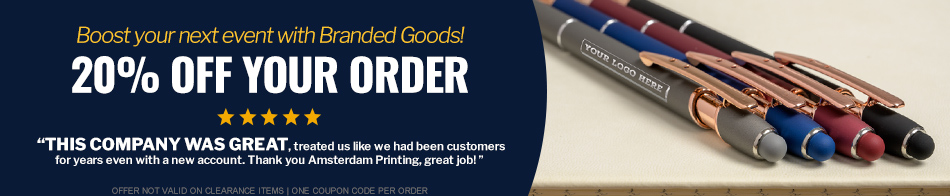 SAVE on custom Promo Products - 20% off your order!