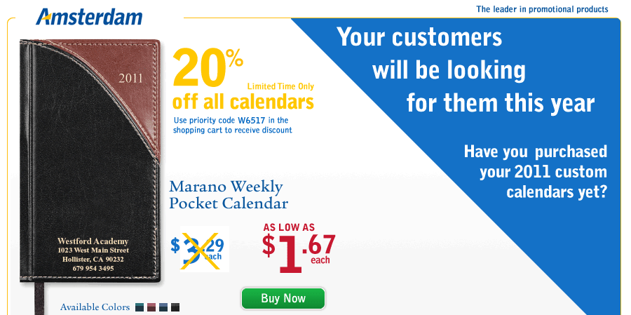 Marano Calendar 20% OFF at Amsterdam