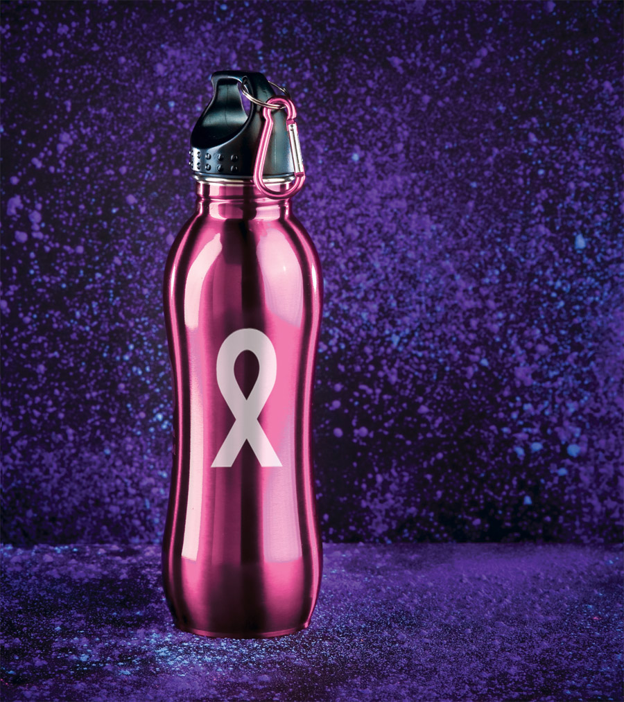 Breast Cancer Awareness Water Bottle with Ribbon Small Business KnowHow