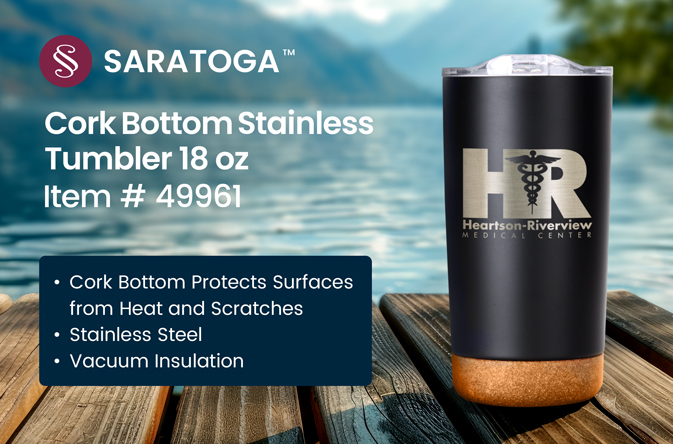 Saratoga Cork Bottom Stainless Tumbler 18 oz 