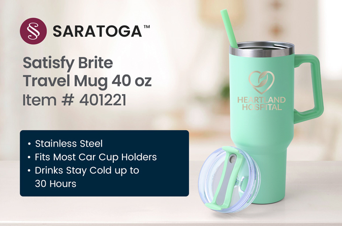 Saratoga Satisfy Brite Travel Mug 40 oz
