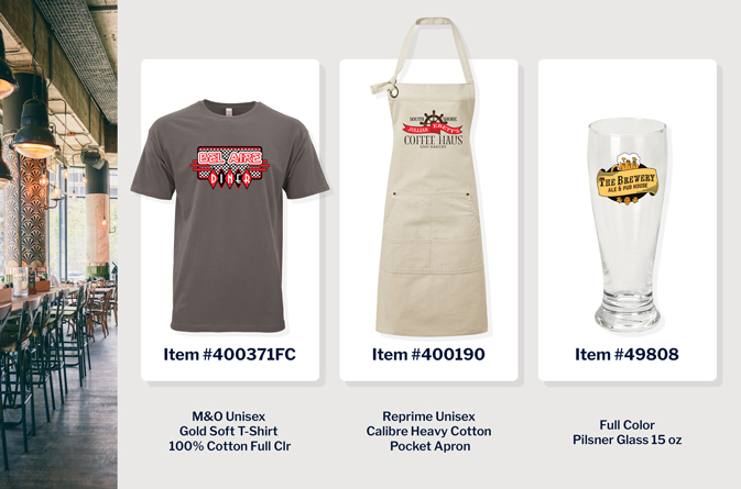 Custom Apparel and Drinkware for Restaurants