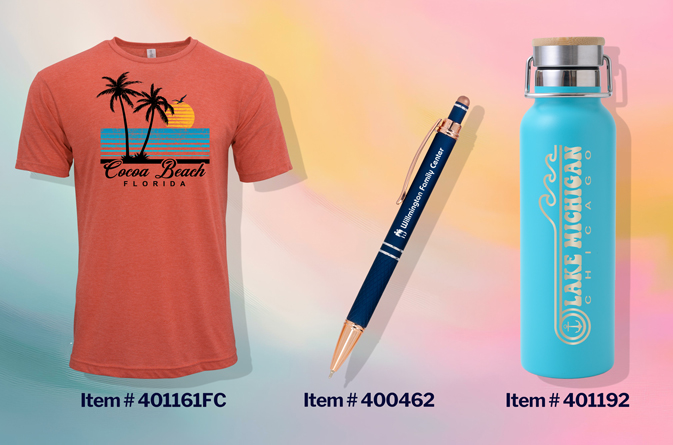 Promotional pens, drinkware and apparel as effective promos