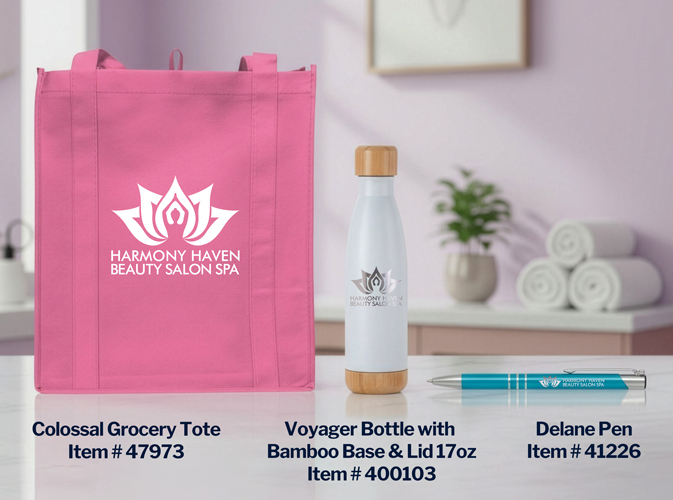 Custom drinkware and bags